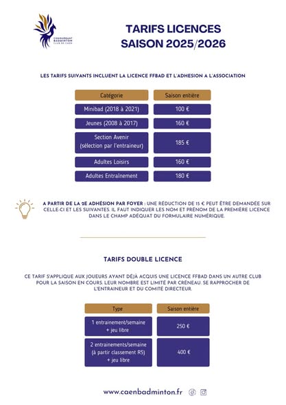 tarifs-licences-2025-2026